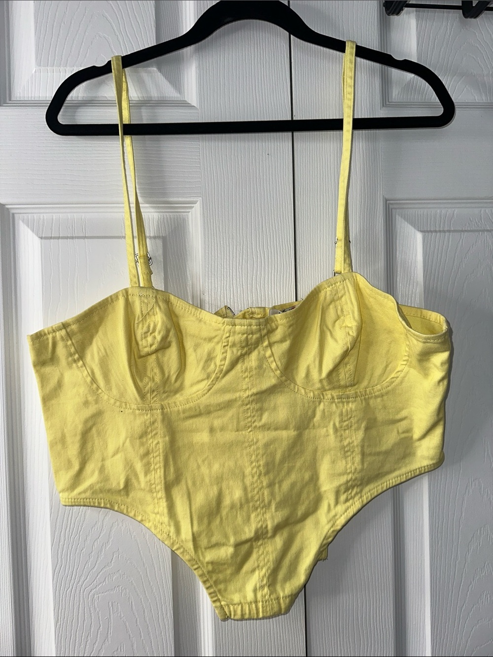 Yellow Women’s Crop Bustier Top